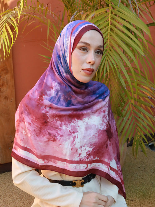 Velvet Desen Bambu Şal