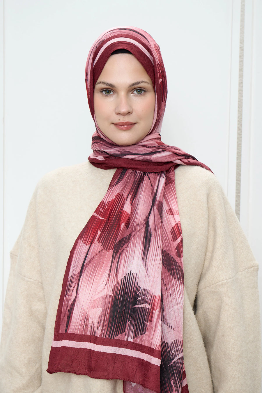 Line Flower Desen Bambu Şal