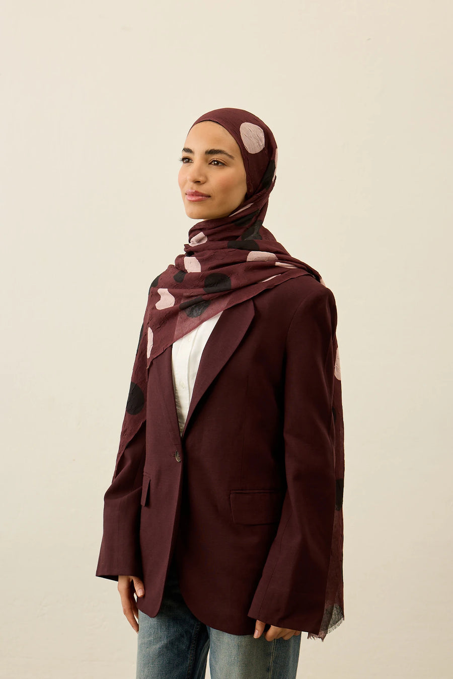 Polkadot Desen Aya Kraş Şal