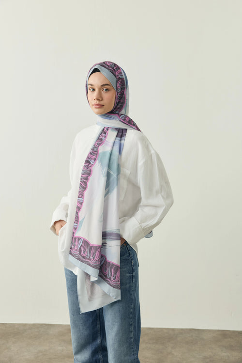 Tribal Desen Medine İpeği Şal