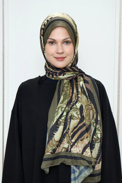 Zebra Desen Bambu Şal