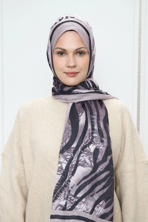 Zebra Desen Bambu Şal