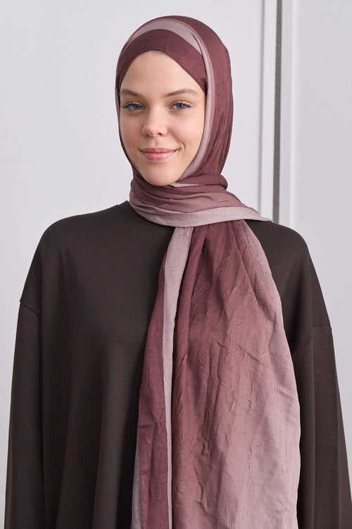 Plum Desen Bambu Şal