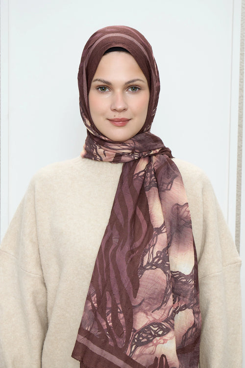 Zebra Desen Bambu Şal