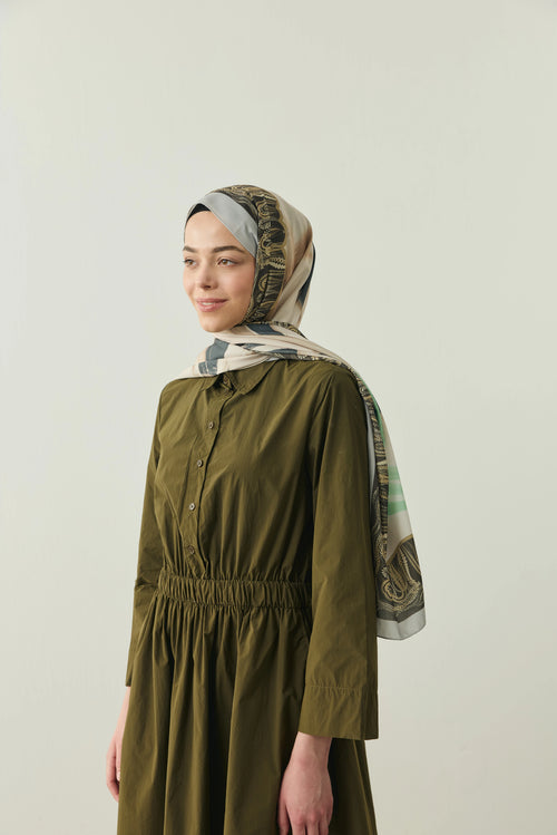 Tribal Desen Medine İpeği Şal