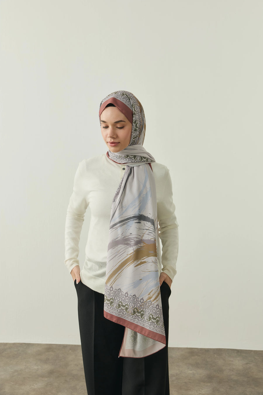 Bohemian Desen Medine İpeği Şal