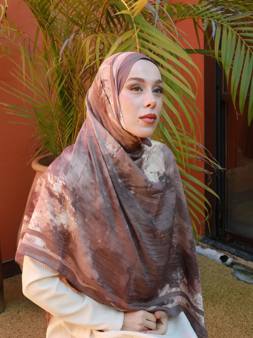 Velvet Desen Bambu Şal