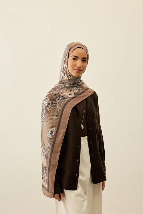 Floral Line Desen Liva Modal Şal