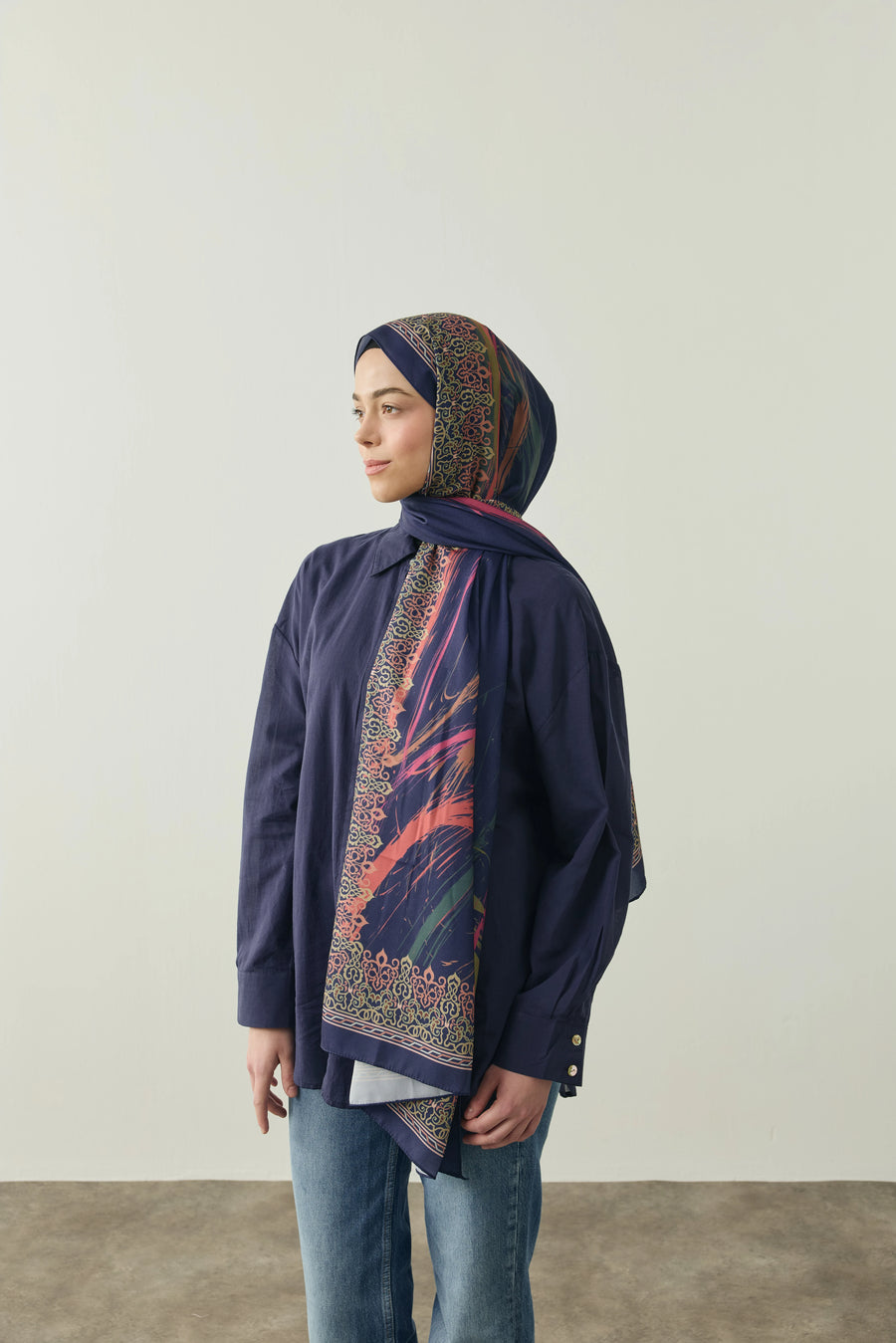 Bohemian Desen Medine İpeği Şal