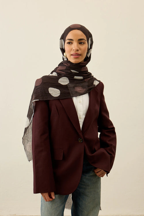 Polkadot Desen Aya Kraş Şal