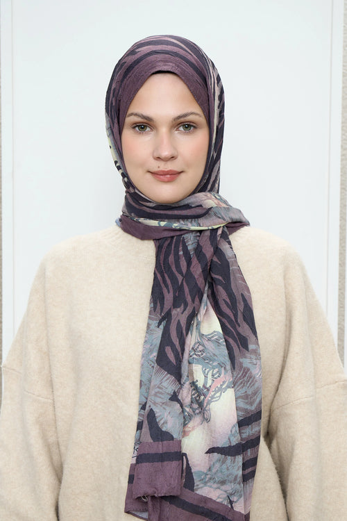 Zebra Desen Bambu Şal