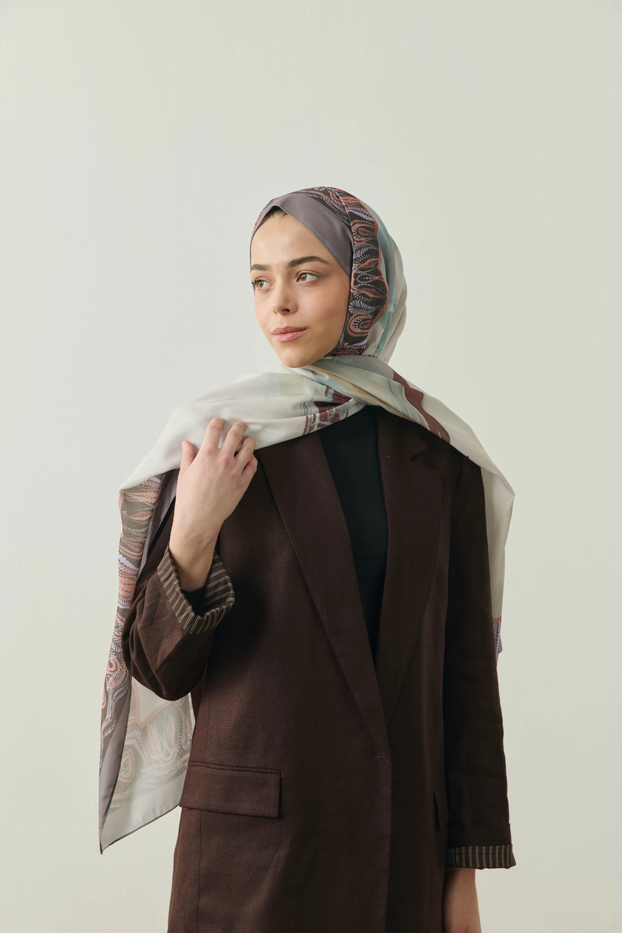 Tribal Desen Medine İpeği Şal