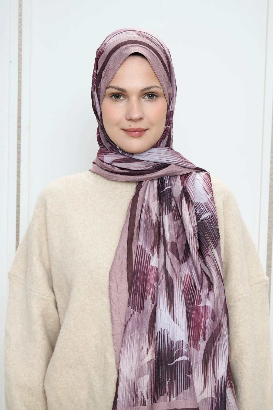 Line Flower Desen Bambu Şal