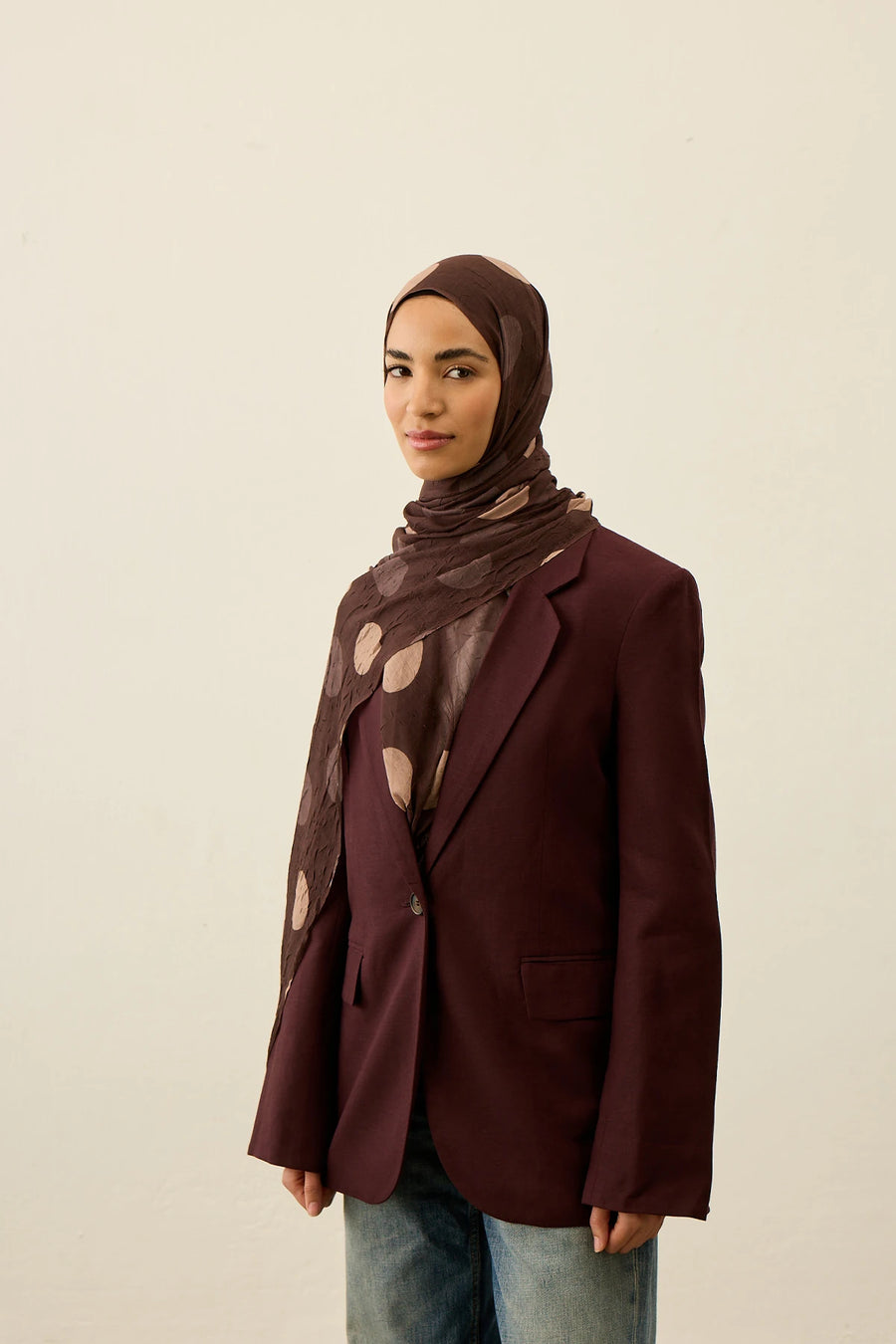 Polkadot Desen Aya Kraş Şal