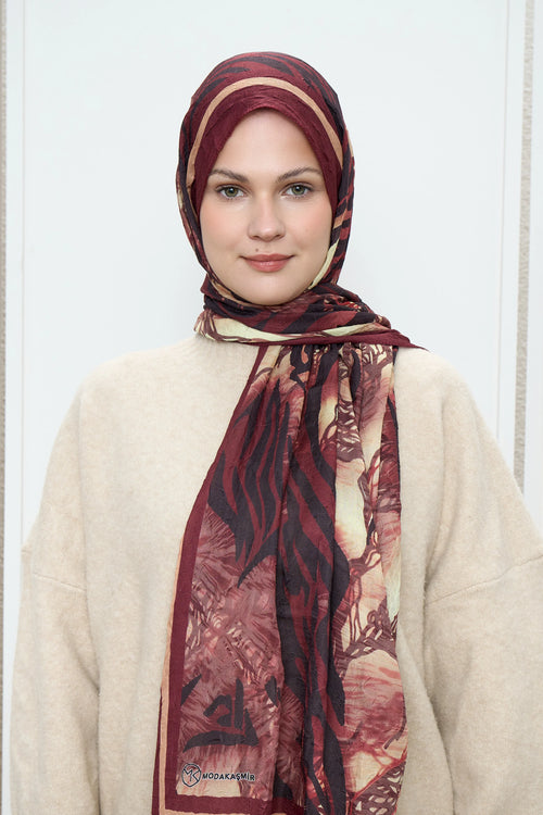 Zebra Desen Bambu Şal
