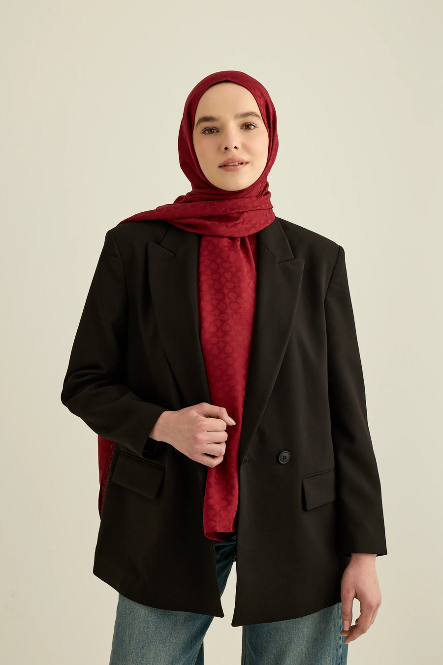 İpeksi Jakar Serisi Ring Desen Şal