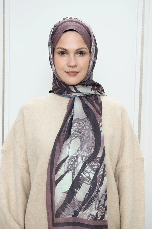 Zebra Desen Bambu Şal