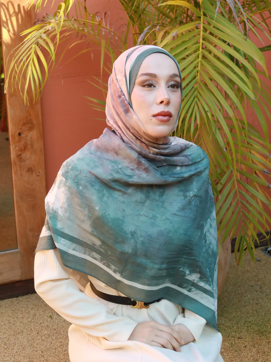 Velvet Desen Bambu Şal