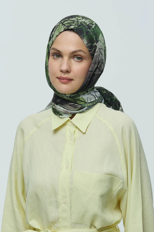 Safir Yaprak Desen Aya Şal