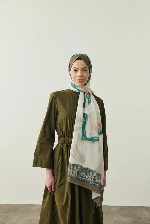 Tribal Desen Medine İpeği Şal