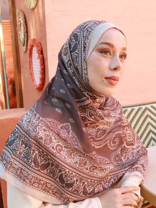 Madera Desen Pamuk Şal