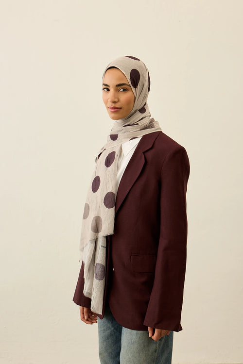 Polkadot Desen Aya Kraş Şal