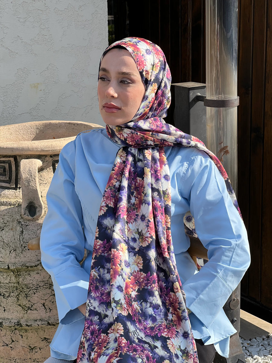 Papatya Desen Twill Şal