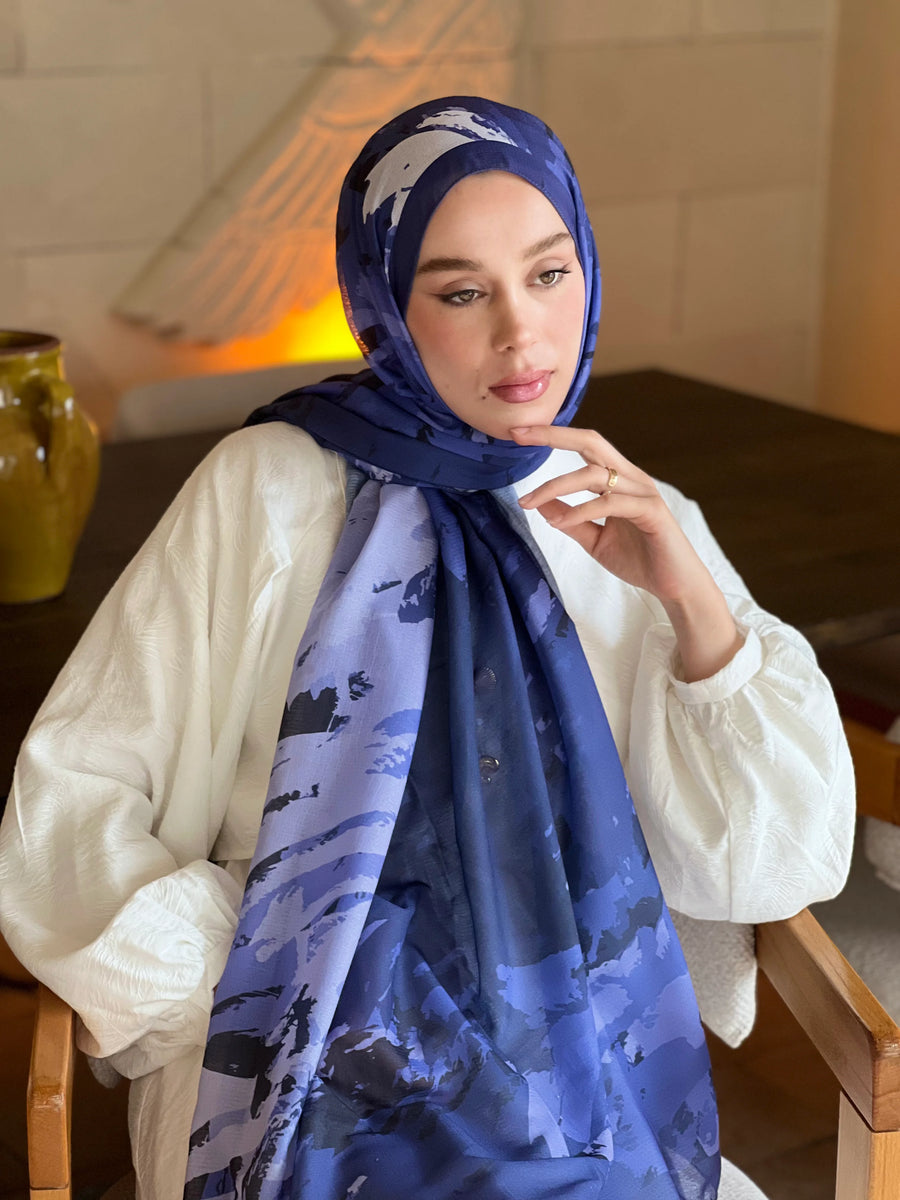 Okyanus Desen Lina Şal