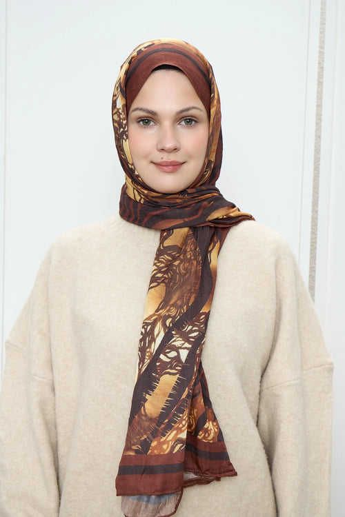 Zebra Desen Bambu Şal