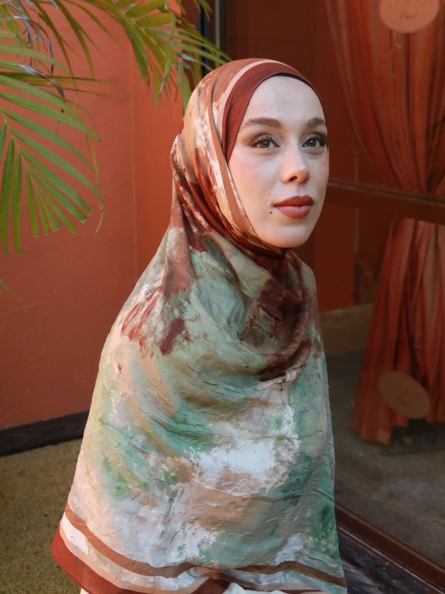 Velvet Desen Bambu Şal