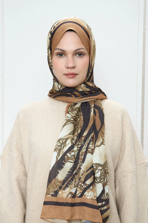 Zebra Desen Bambu Şal