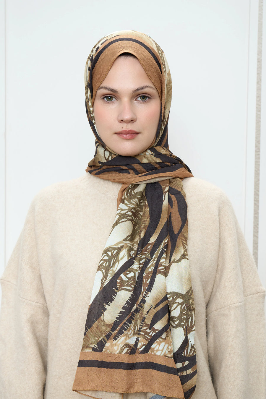 Zebra Desen Bambu Şal
