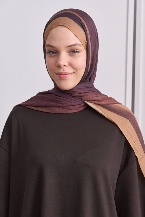 Plum Desen Bambu Şal