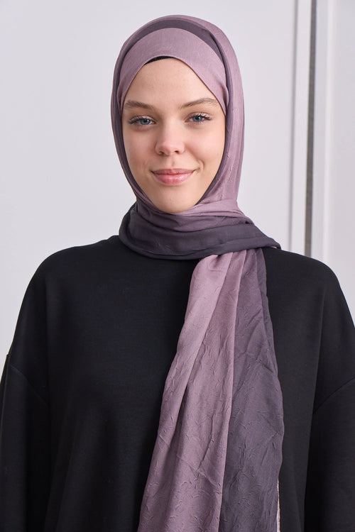 Plum Desen Bambu Şal