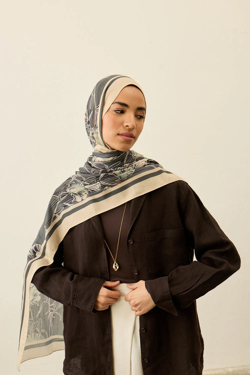 Floral Line Desen Liva Modal Şal