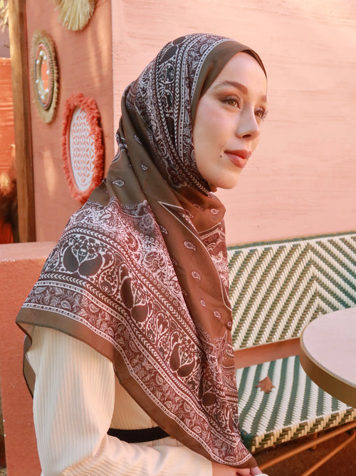 Madera Desen Pamuk Şal