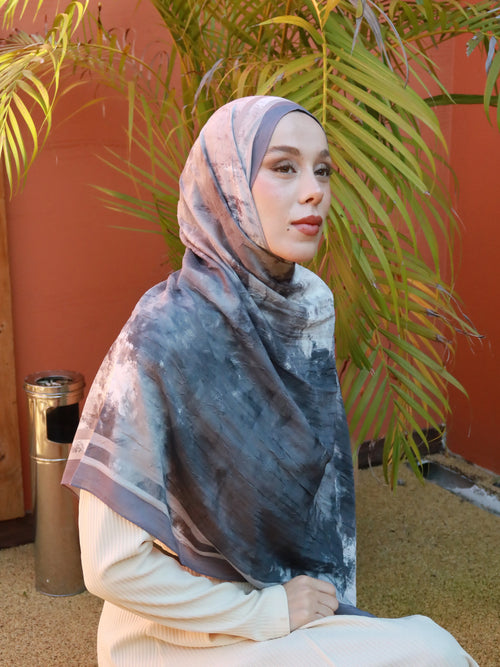 Velvet Desen Bambu Şal