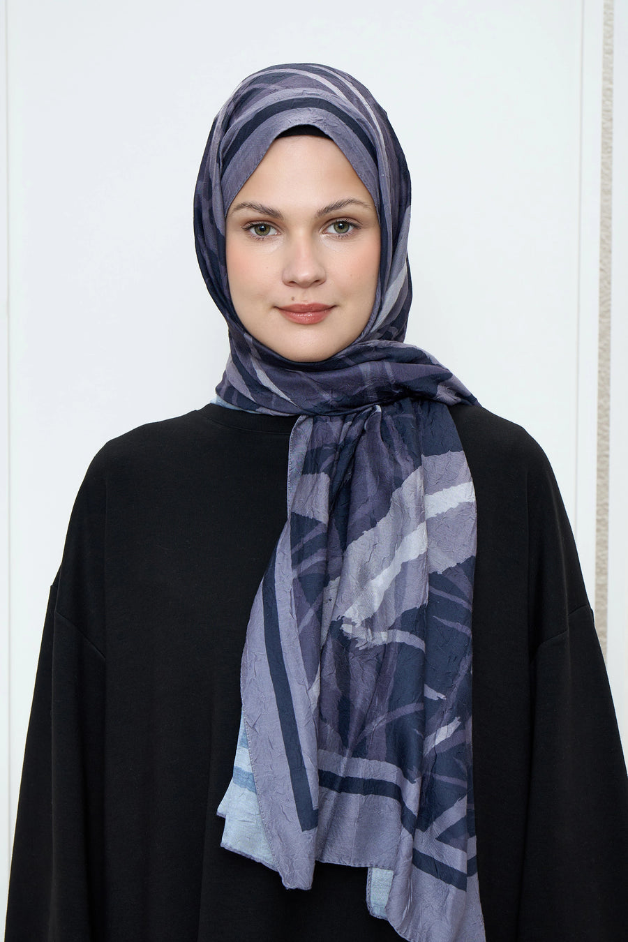 Çizgi Desen Bambu Şal