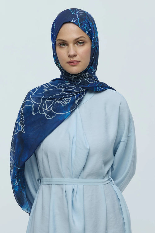 Safir Yaprak Desen Aya Şal