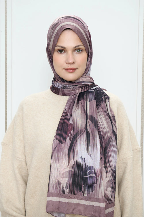 Line Flower Desen Bambu Şal