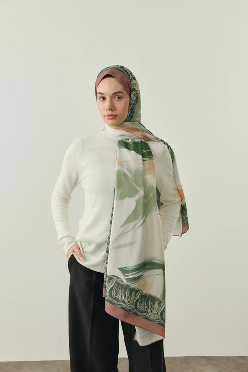 Tribal Desen Medine İpeği Şal