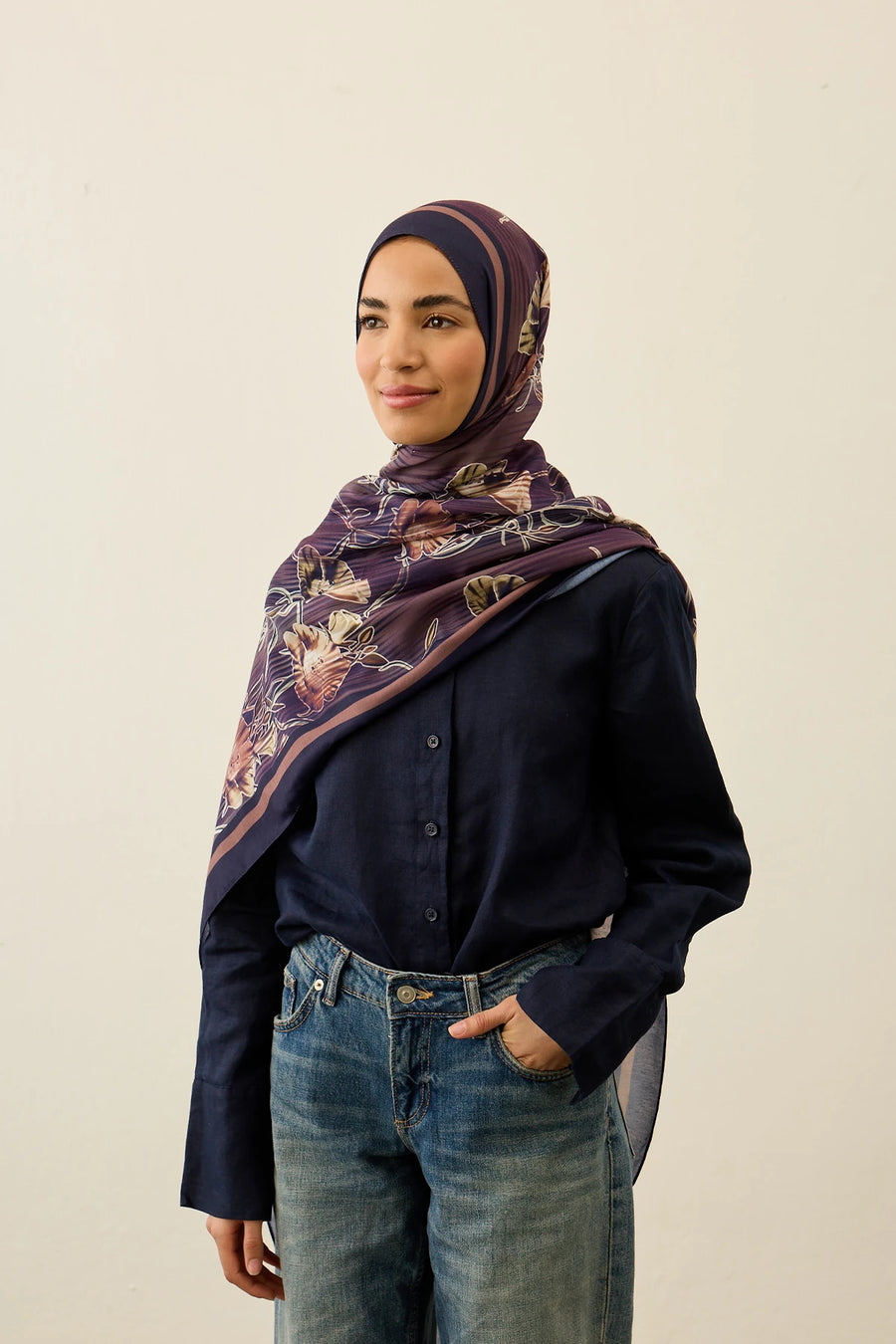 Floral Line Desen Liva Modal Şal