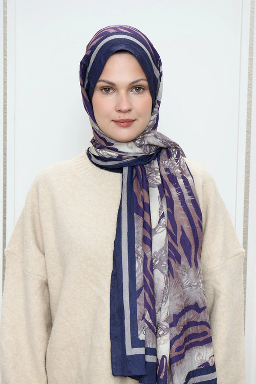 Zebra Desen Bambu Şal