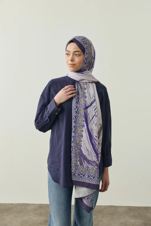 Bohemian Desen Medine İpeği Şal