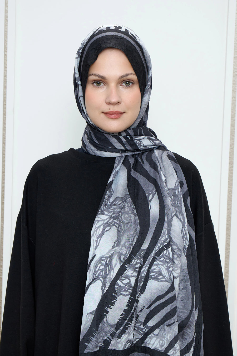 Zebra Desen Bambu Şal