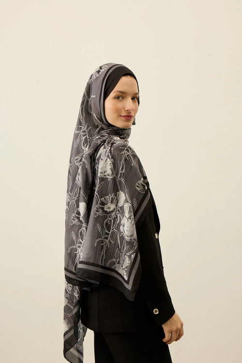 Floral Line Desen Liva Modal Şal