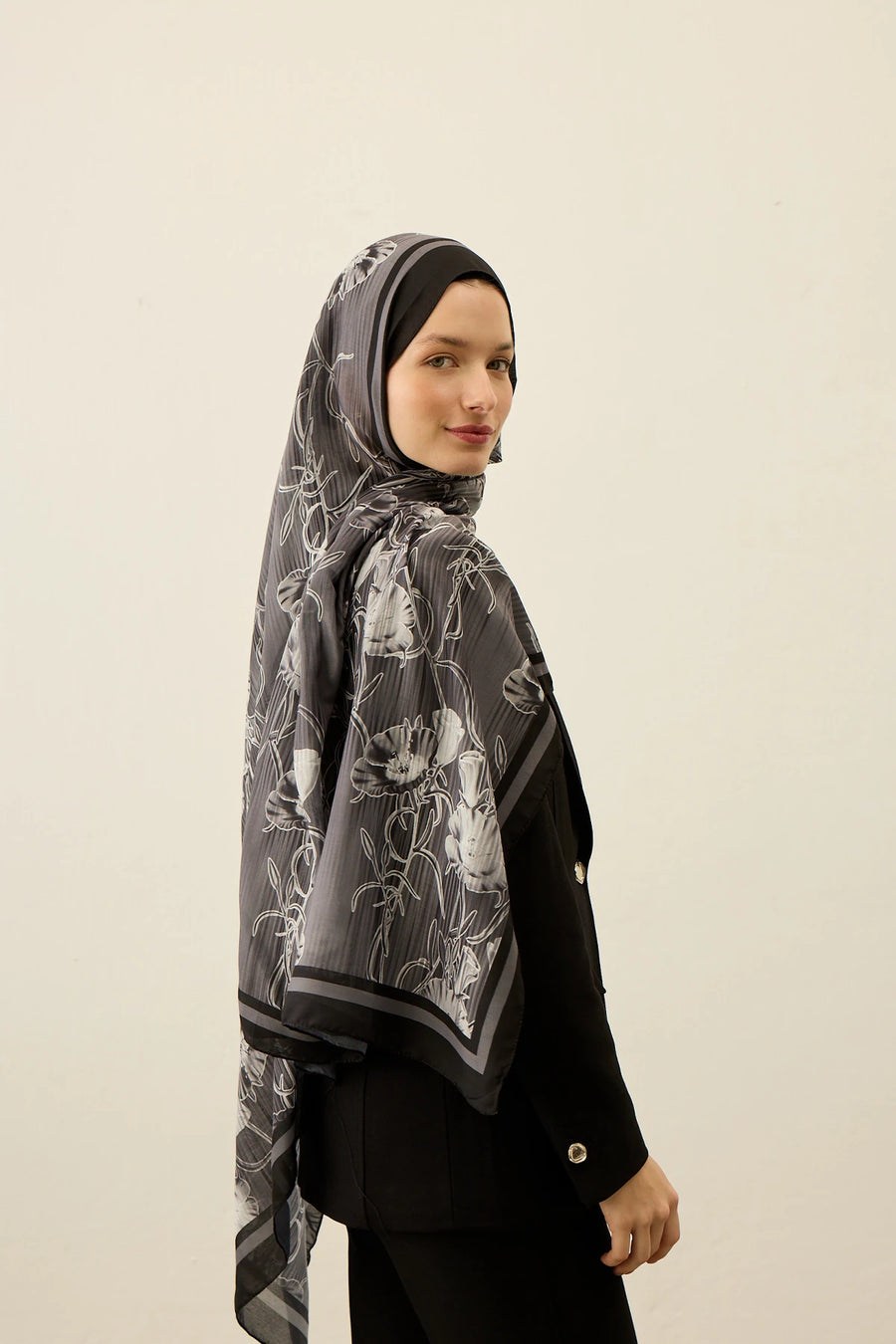 Floral Line Desen Liva Modal Şal