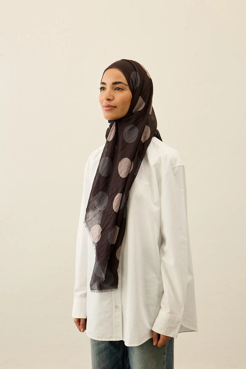 Polkadot Desen Aya Kraş Şal