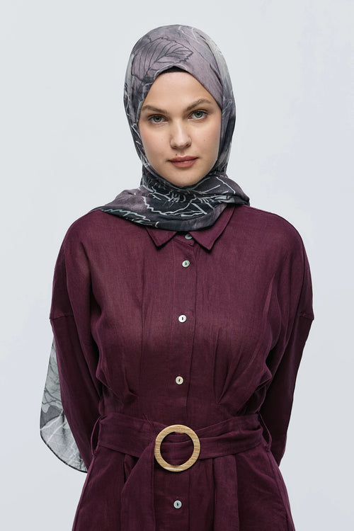 Safir Yaprak Desen Aya Şal