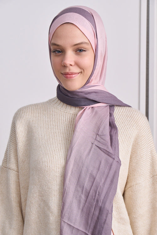Plum Desen Bambu Şal